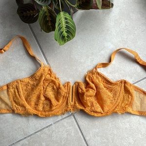 Orange Lace Underlined Bra